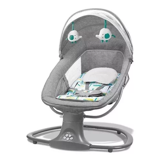 Cadeira de balanço para bebê Mastela Techno elétrica cinza