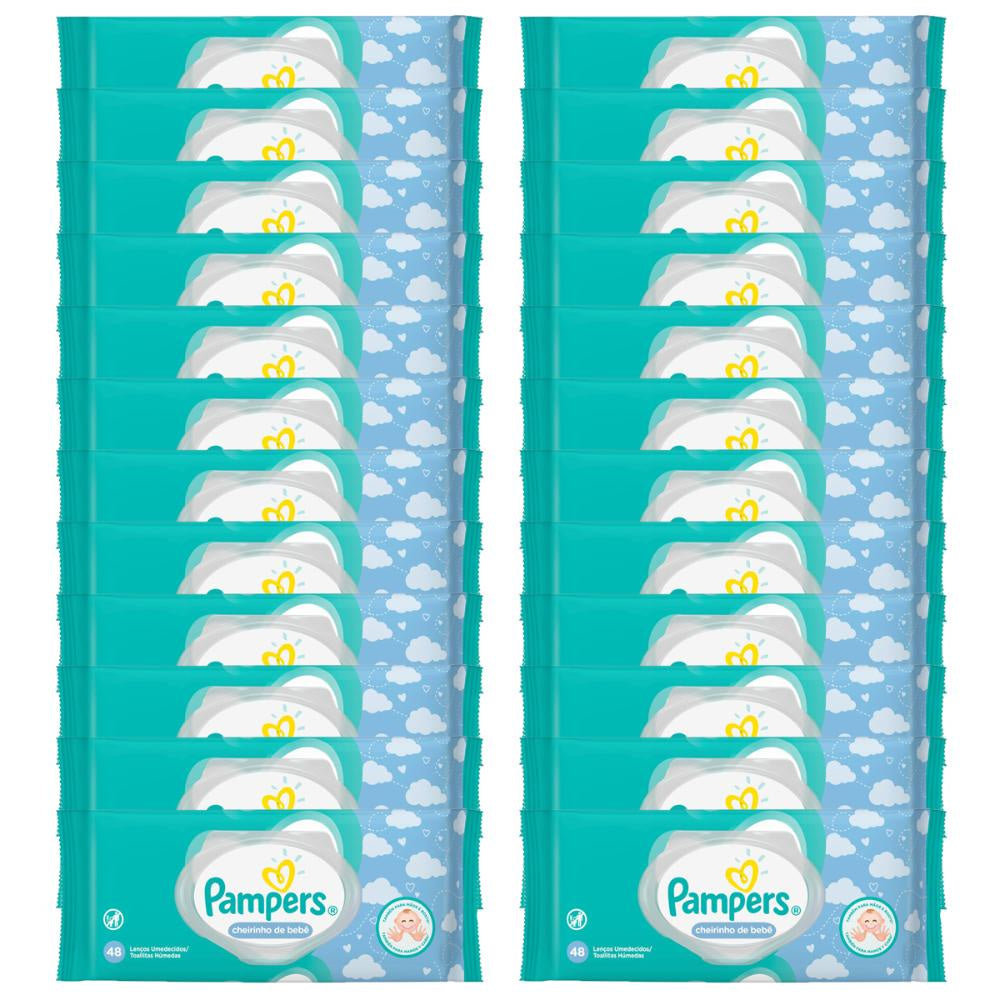 Kit Lenços Umedecidos Pampers Cheirinho de Bebê com 1152 Unidades