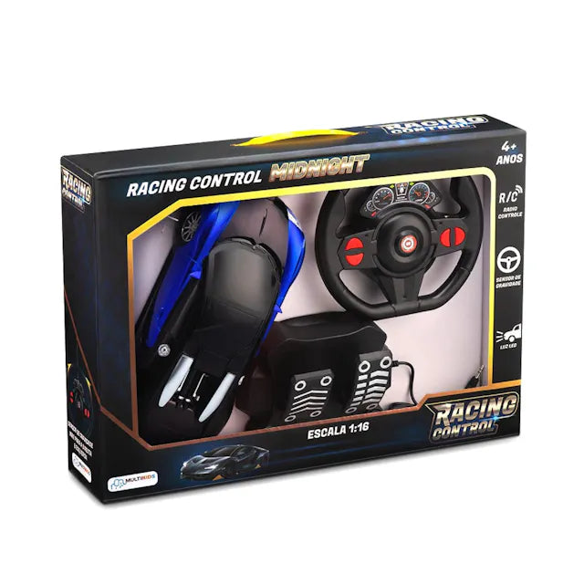Carrinho Racing Control Midnight Preto e Azul