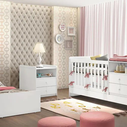 Berço Multifuncional 3 em 1 Branco Selena