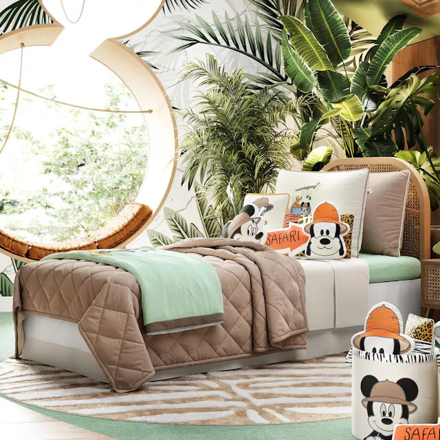 Jogo de Lençol Infantil Solteiro Mickey Mouse Safári