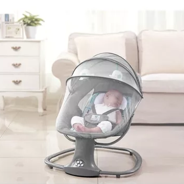 Cadeira de balanço para bebê Mastela Techno elétrica cinza