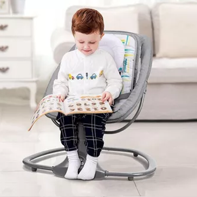 Cadeira de balanço para bebê Mastela Techno elétrica cinza