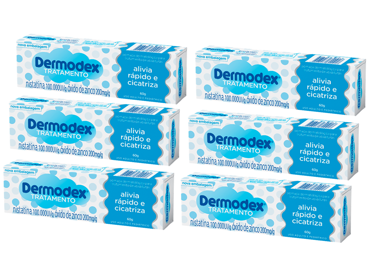 Kit 6 Dermodex Tratamento Pomada Para Tratamento De Assaduras 60g