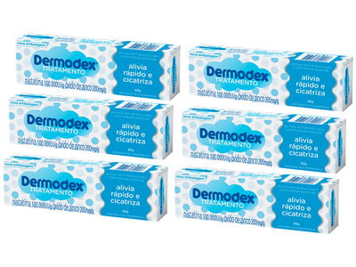 Kit 6 Dermodex Tratamento Pomada Para Tratamento De Assaduras 60g