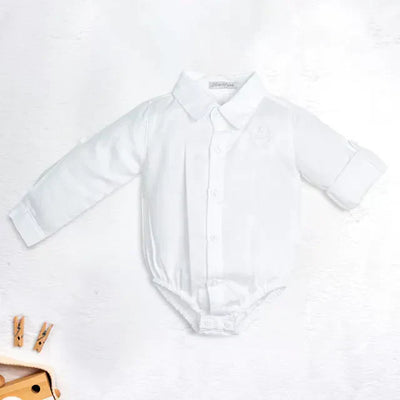Body Batizado Branco com Manga Longa