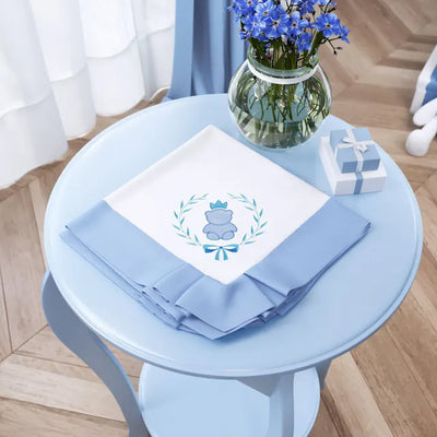 Manta Ursinho Clássico Azul Bebê 75cm