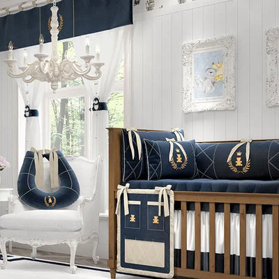 Quarto de Bebê Completo Realeza Azul Marinho 15 Peças
