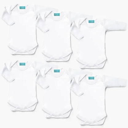 Kit Body Manga Longa Branco 6 Peças Tam 3 a 6 Meses