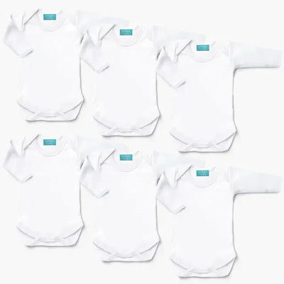 Kit Body Manga Longa Branco 6 Peças Tam 3 a 6 Meses