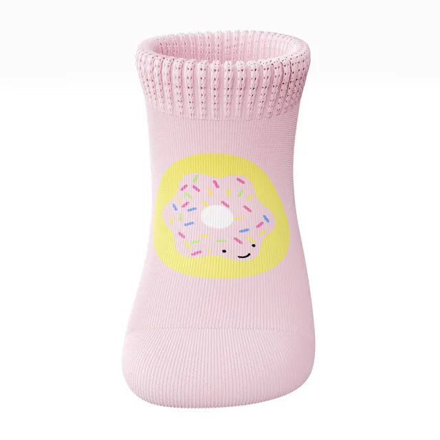 Meia Bebê Donuts Feliz Rosa