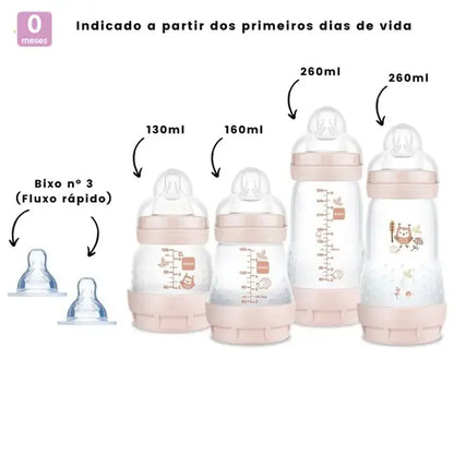 Kit 4 Mamadeiras Mam Anticólica Easy Start Gift Set
