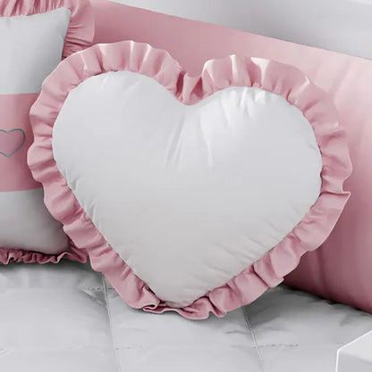 Quarto de Bebê Completo Coração Rosa 17 Peças