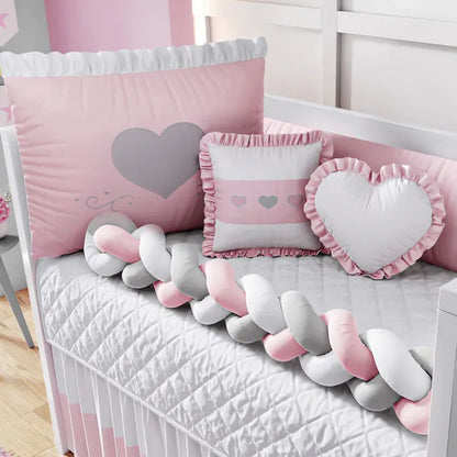 Quarto de Bebê Completo Coração Rosa 43 Peças