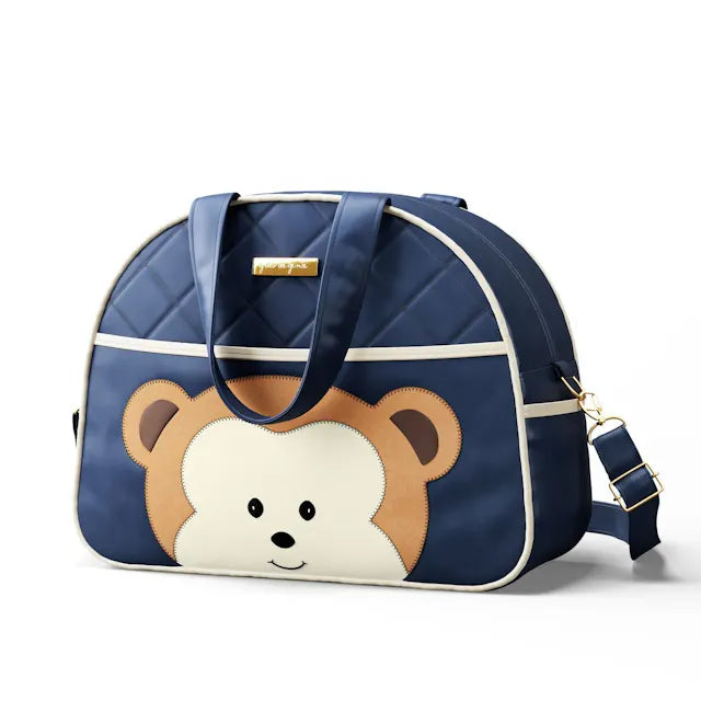 Kit Bolsas Maternidade Safári Lúdico Azul Marinho 03 Peças