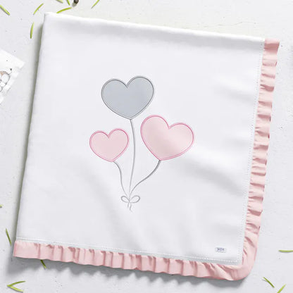 Quarto de Bebê Completo Coração Rosa 17 Peças