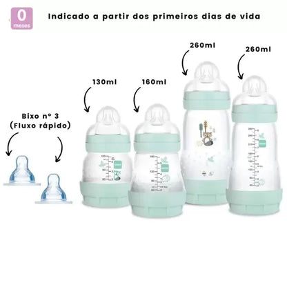Kit 4 Mamadeiras Mam Anticólica Easy Start Gift Set